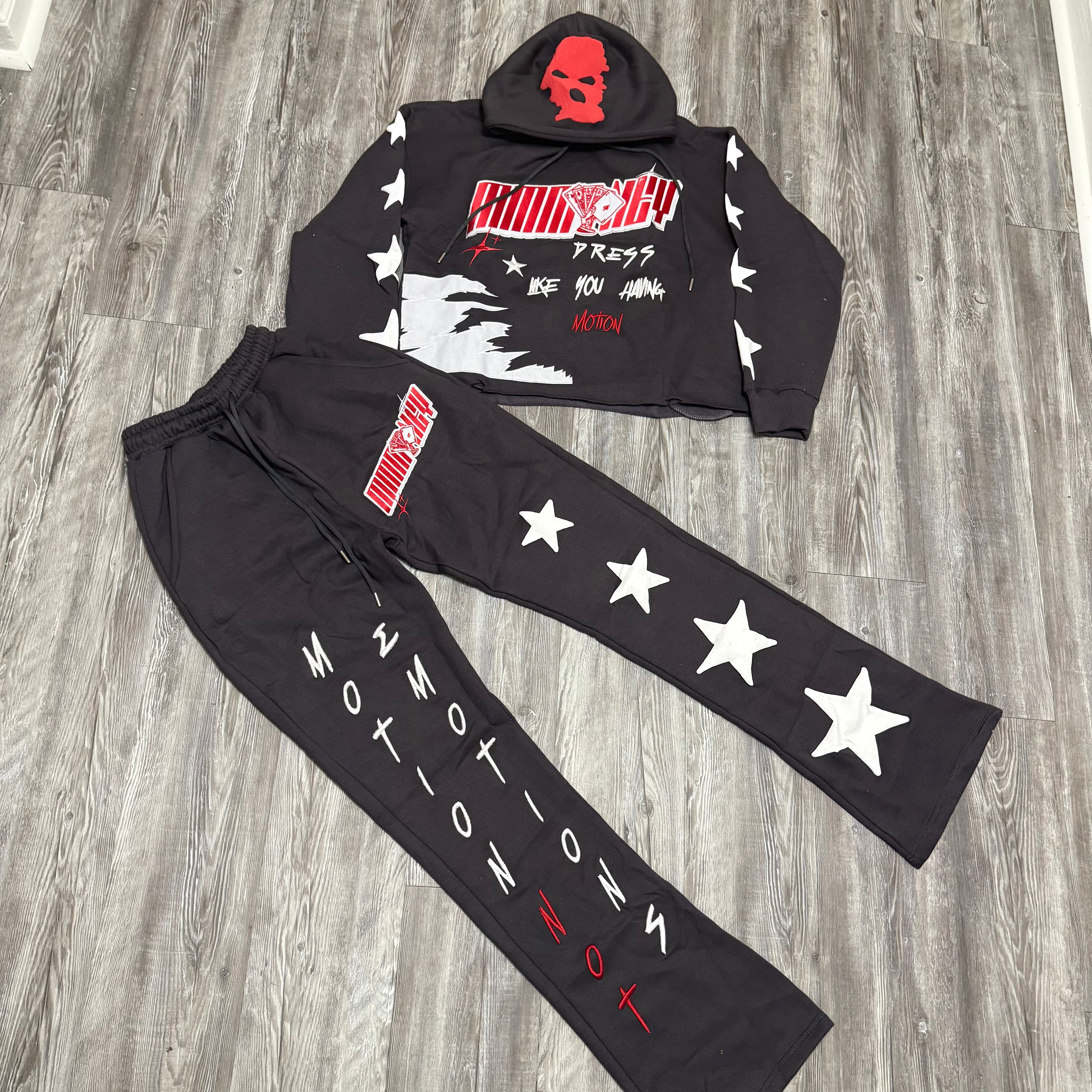 MMM SMOKE GREY STACKED SUIT