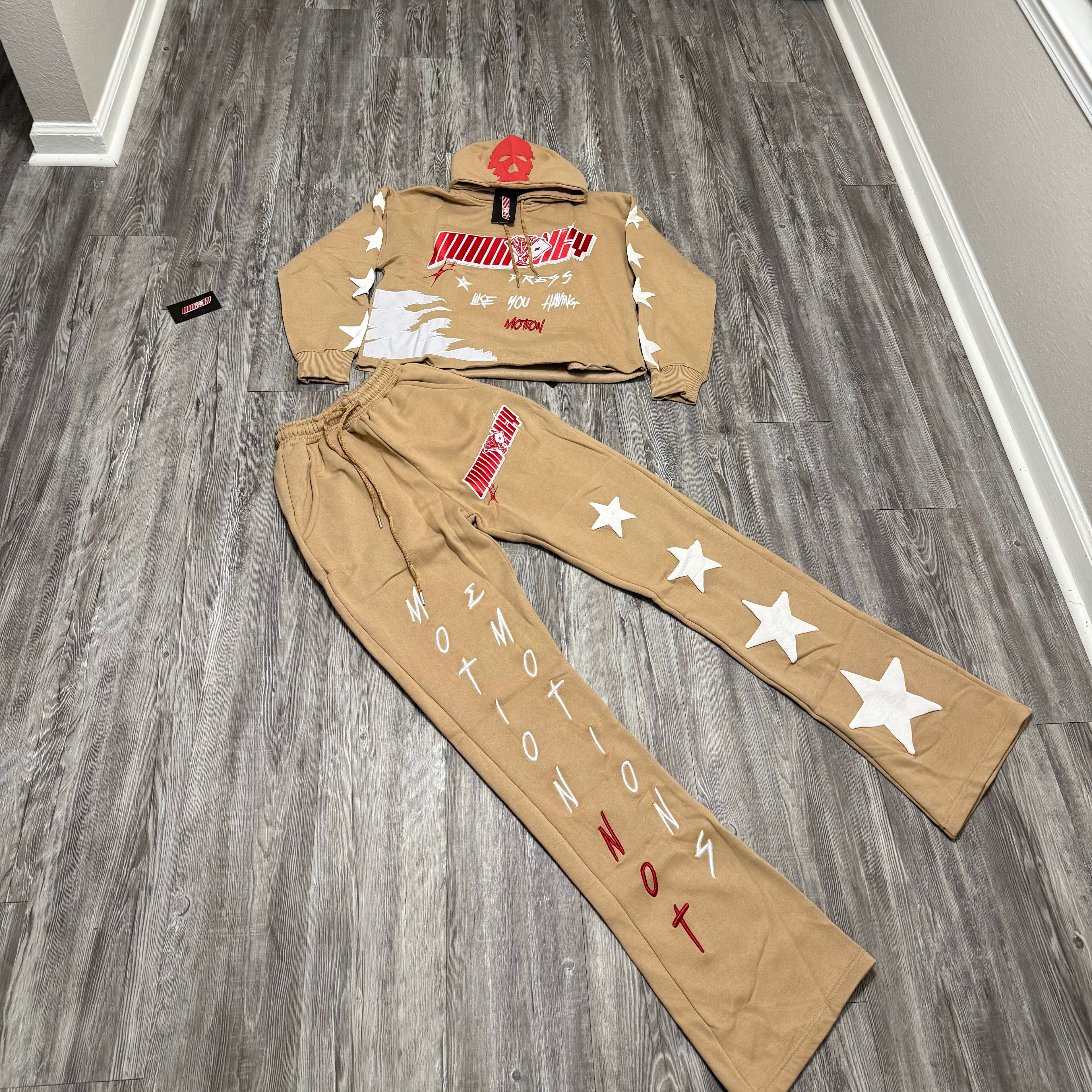 MMM TAN STACKED SUIT