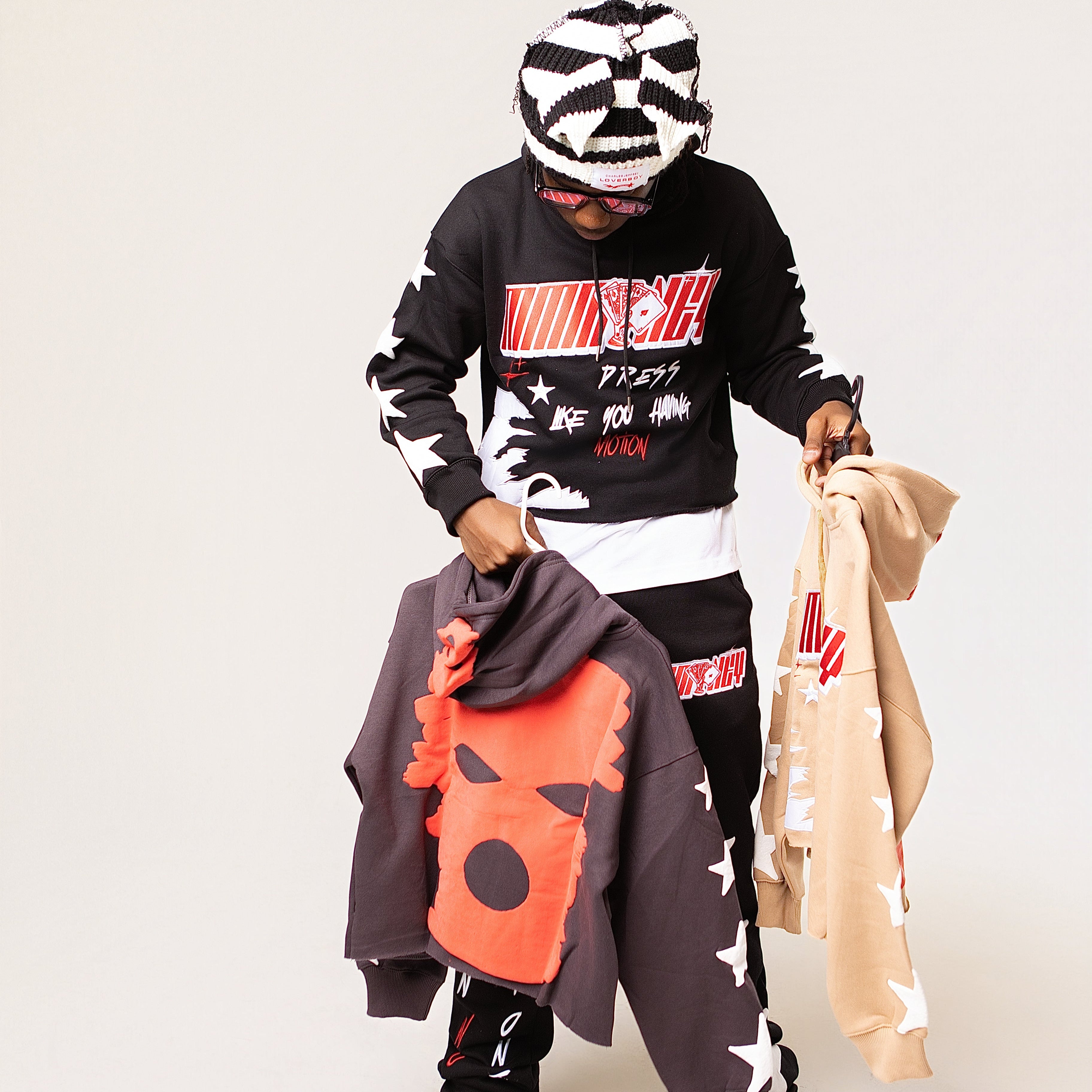 SMOKED GREY CROPPED HOODIE